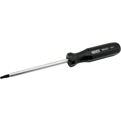 Gray Tools RB223 Extra-Long Square Recess Screwdriver, #3 Tip, Round, 10-1/4" L, Cushion Grip Handle