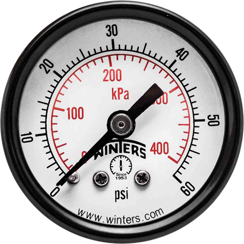 Winters PEM1404 Manom&egrave;tre &eacute;conomique,  2", 0 - 60 psi, Fixation arri&egrave;re, Analogique
