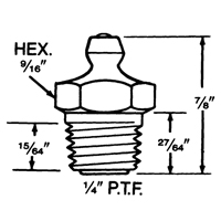 Alemite 1627-B Fitting, 1/4"-18 Thread