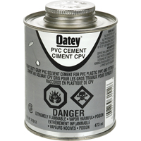 Oatey 31512 PVC Heavy-Duty Cement, 473 ml, Brush-Top Can, Grey