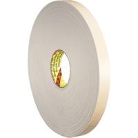 3M 4492W-1X72 Ruban double face en mousse, 66 m (216') lo x 25,4 mm (1") la, 31 mils, Poly&eacute;thyl&egrave;ne