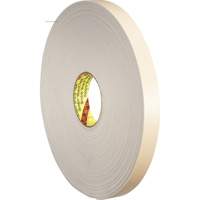 3M 4496W-1X36 Ruban double face en mousse, 33 m (108') lo x 25,4 mm (1") la, 62 mils, Poly&eacute;thyl&egrave;ne