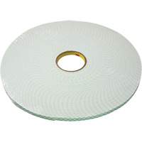 3M 4004-1X18 Double-Coated Urethane Foam Tape, 16.5 m (54') L x 25.4 mm (1") W, 25 mils, Urethane
