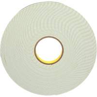 3M 4026-1X36 Double-Coated Foam Tape, 33 m (108') L x 25.4 mm (1") W, 62 mils, Urethane