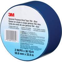 3M 764-2X36-BLU Ruban en vinyle pour travaux g&eacute;n&eacute;raux 764, 50,8 mm (2") la x 32,9 m (108') lo, 5 mils, Bleu