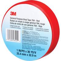 3M 764-1X36-RED 764 General-Purpose Vinyl Tape, 25.4 mm (1") W x 32.9 m (108') L, 5 mils, Red