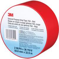 3M 764-2X36-RED Ruban en vinyle pour travaux g&eacute;n&eacute;raux 764, 50,8 mm (2") la x 32,9 m (108') lo, 5 mils, Rouge