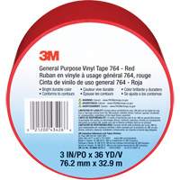 3M 764-3X36-RED Ruban en vinyle pour travaux g&eacute;n&eacute;raux 764, 76 mm (3") la x 32,9 m (108') lo, 5 mils, Rouge