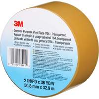 3M 764-2X36-CLR Ruban en vinyle pour travaux g&eacute;n&eacute;raux 764, 50,8 mm (2") la x 32,9 m (108') lo, 5 mils, Transparent
