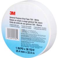 3M 764-1X36-WHT Ruban en vinyle pour travaux g&eacute;n&eacute;raux 764, 25,4 mm (1") la x 32,9 m (108') lo, 5 mils, Blanc