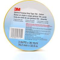3M 764-3X36-YLW 764 General-Purpose Vinyl Tape, 76 mm (3") W x 32.9 m (108') L, 5 mils, Yellow