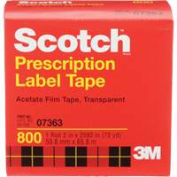3M 800AM-CA Ruban pour &eacute;tiquette de m&eacute;dicament d'ordonnance Scotch, 50,8 mm (2") x 66 m (216'), Transparent