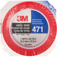 3M 471-1X36-RED-IW 471 Vinyl Tape, 25.4 mm (1") W x 32.9 m (108') L, 5.3 mils, Red