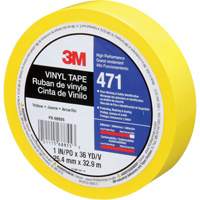 3M 471-1X36-YLW-IW 471 Vinyl Tape, 25.4 mm (1") W x 32.9 m (108') L, 5.2 mils, Yellow