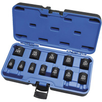 JET 610207 PS1238 Jeu de douilles &agrave; chocs 1/2" SAE &agrave; 6 pans, 12 Mcx, Chocs, Prise de 3/8", Profond
