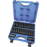 JET 610339 PSS2212DM Jeu de douilles m&eacute;triques &agrave; 6 pans, 22 Mcx, Chocs, Prise de 1/2", Profond