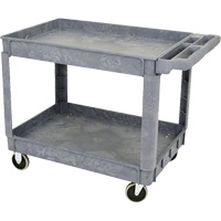 JET 842909 JPTC-3624 Heavy-Duty Polypropylene Shop Cart, 2 Tiers, 46" W x 25-1/2" D x 33-1/4" H, 500 lbs. Cap.