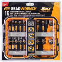 Gearwrench 86171 Bolt Biter Nut Extractor & Driver Set, 16 Pcs., Non Magnetic, Metric & Imperial