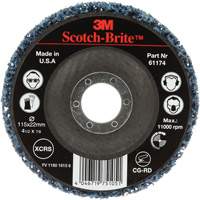 3M AB45171 Disque de nettoyage et de d&eacute;capage Scotch-Brite, 4-1/2" dia., Grain Extra grossier, Carbure de silicium