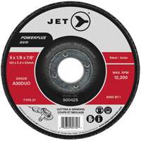 JET 500415 Meule/disque de coupe POWERPLUS DUO, 4-1/2" x 1/8", Arbre de 7/8", Type 27, Grain de A30DUO