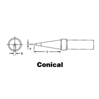 Weller PTO7 Postes de brasage WTCPT &agrave; temp&eacute;rature contr&ocirc;l&eacute;e - Pointes de s&eacute;rie PT, Conique long