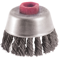 Knot Wire Cup Brushes - High Speed Small Grinder, 2-3/4" Dia. x 5/8"-11 Arbor  BX653 | TENAQUIP