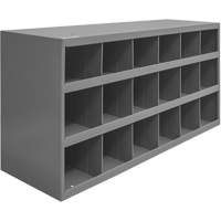 Steel Storage Bin Cabinet, 33-3/4" W x 12" D x 19-1/4" H, Grey  CA134 | TENAQUIP