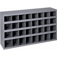Steel Storage Bin Cabinet, 34-3/4" W x 8-1/2" D x 19-1/4" H, Grey CA139 | TENAQUIP