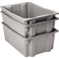 Lewis Bins+ 5500003 Polylewton Stack-N-Nest&reg; Containers, 10.5" x 26.1" x 18.7", Grey