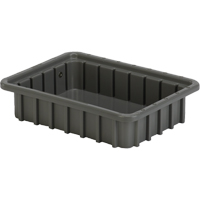 Lewis Bins+ 6000103 Divider Box&reg; Containers, Polyethylene, 10.8" W x 8.3" D x 2.5" H, Grey