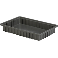Divider Box<sup>®</sup> Containers, Polyethylene, 16.5" W x 10.9" D x 2.5" H, Grey  CA565 | TENAQUIP