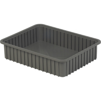 Lewis Bins+ 6001003 Divider Box&reg; Containers, Polyethylene, 22.4" W x 17.4" D x 5" H, Grey