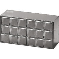 Akro-Mils A17018M Casiers modulaires pour pi&egrave;ces, Plastique, 18 tiroirs, 18" x 6" x 9-1/2", Gris