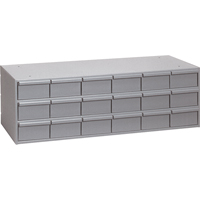 Durham Manufacturing 005-95 Industrial Drawer Cabinets, 18 Drawers, 33-3/4" W x 11-5/8" D x 10-7/8" H, Grey