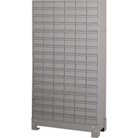 Durham Manufacturing 022-95 Industrial Drawer Cabinet With Base, 96 Drawers, 34-1/8" W x 12-1/4" D x 62-1/2" H, Grey
