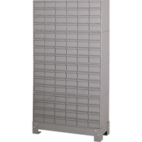 Industrial Drawer Cabinet With Base, 96 Drawers, 34-1/8" W x 12-1/4" D x 62-1/2" H, Grey  CA941 | TENAQUIP