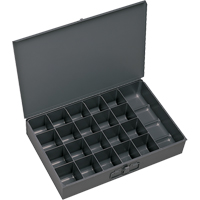 Durham Manufacturing 109-95 Compartment Scoop Boxes, Steel, 21 Slots, 18" W x 12" D x 3" H, Grey