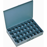 Compartment Scoop Boxes, Steel, 32 Slots, 18" W x 12" D x 3" H, Grey CB002 | TENAQUIP