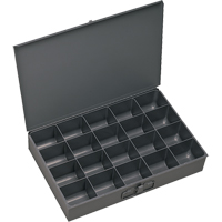 Durham Manufacturing 206-95 Compartment Scoop Boxes, Steel, 20 Slots, 13-3/8" W x 9-1/4" D x 2" H, Grey