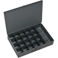Compartment Scoop Boxes, Steel, 21 Slots, 13-3/8" W x 9-1/4" D x 2" H, Grey CB026 | TENAQUIP