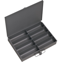 Durham Manufacturing 213-95 Compartment Scoop Boxes, Steel, 8 Slots, 13-3/8" W x 9-1/4" D x 2" H, Grey