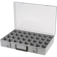Flambeau 1032-2 Compartment Case, Plastic, 32 Slots, 18-1/2" W x 13" D x 3" H, Grey