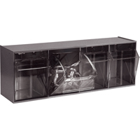 Quantum Storage System QTB304GY Syst&egrave;me de casiers modulaires Tip-Out, 23-5/8" la x 6-5/8" p x 8-1/8" h, 4 tiroirs