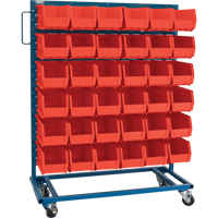 Single-Sided Mobile Bin Rack, Single-sided, 36 bins, 36" W x 16" D x 46-1/2" H CB651 | TENAQUIP