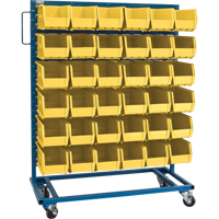 Single-Sided Mobile Bin Rack, Single-sided, 36 bins, 36" W x 16" D x 46-1/2" H CB652 | TENAQUIP