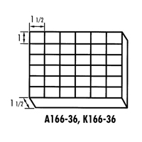 Flambeau K166-36 K-Resin Compartment Box, Plastic, 36 Slots, 6-9/16" W x 9-5/8" D x 1-1/2" H, Transparent