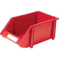 KLETON CC244 Stack & Hang Bin, 8-3/16" W x 6-3/16" H x 14" D, Red