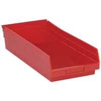 Quantum Storage System QSB108RD Bacs de rangement pour tablettes, 8-3/8" la x 4" H x 17-7/8" p, Rouge, Capacit&eacute; 40 lb