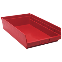 Quantum Storage System QSB110RD Shelf Bins, 11-1/8" W x 4" H x 17-7/8" D, Red, 40 lbs. Capacity