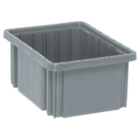Quantum Storage System DG91050GY Divider Box&reg; Containers, Plastic, 10.9" W x 8.3" D x 5" H, Grey